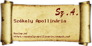 Székely Apollinária névjegykártya